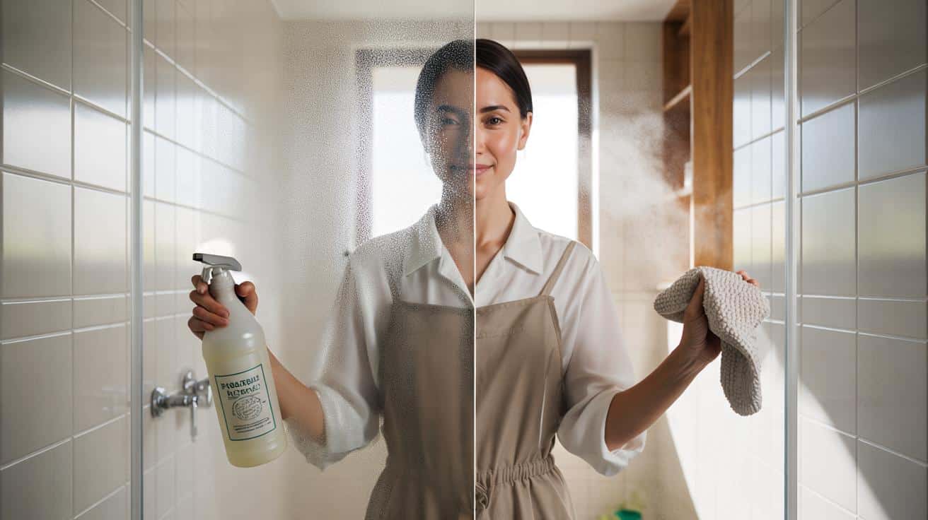Profesjonalna sprzątaczka wyjaśnia jak usunąć osad z kabiny prysznicowej bez wysiłku