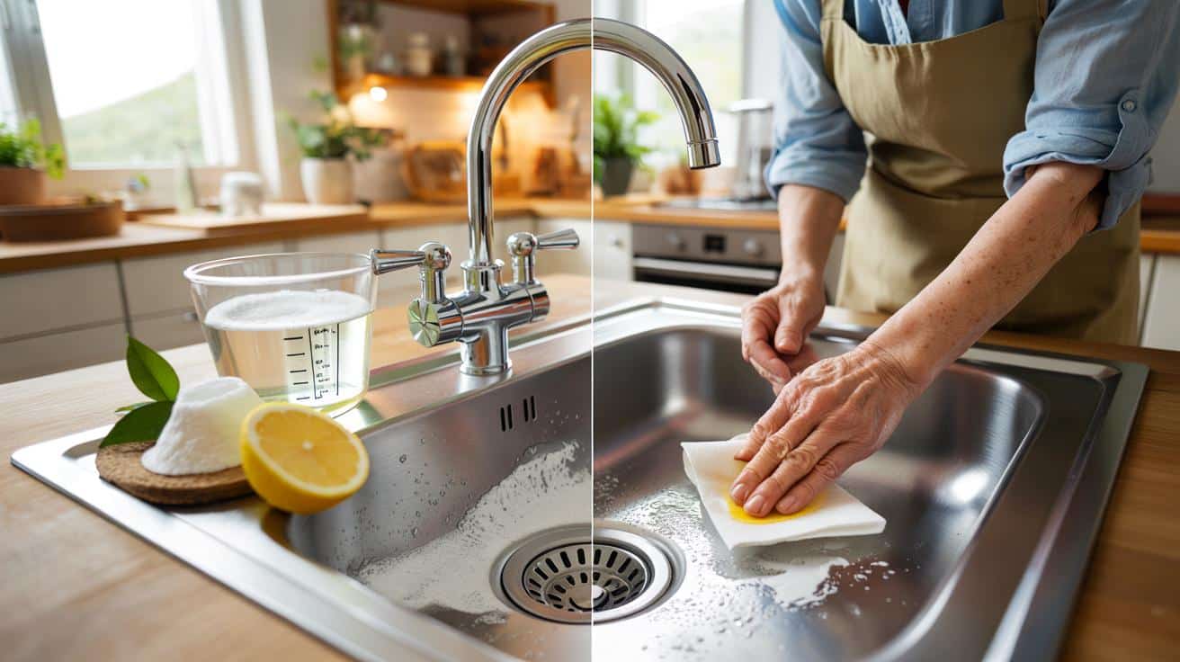 Prosty babciny trik na kamień w zlewie: jedna mieszanka, zero szorowania