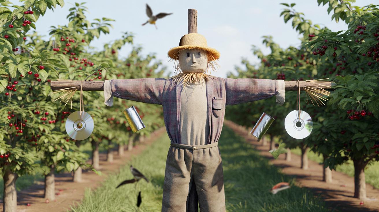 Prosty sposób na ptaki w sadzie: zrób stracha na wróble w godzinę