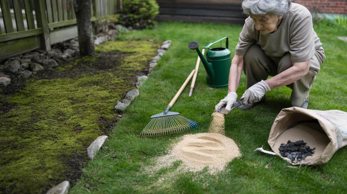 Prosty trik babci na mech w trawniku: zrób to jeszcze przed wiosną