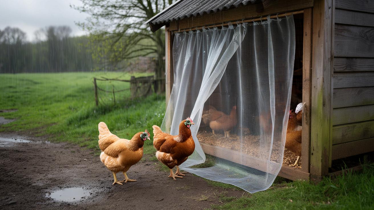 Prosty trik do kurnika w kwietniu: zasłona, która ratuje zdrowie kur
