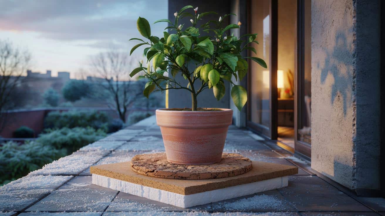 Prosty trik na mróz w marcu: włóż to pod donicę z cytryną