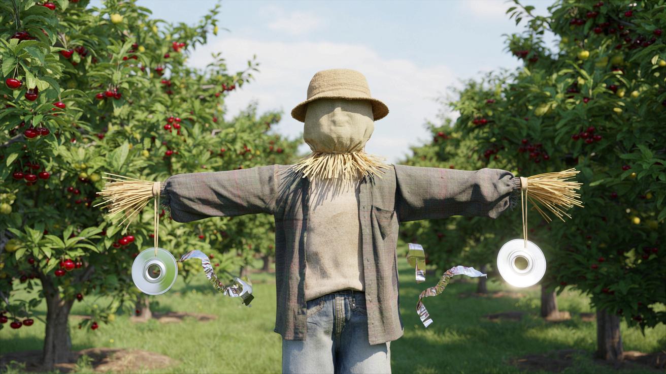 Prosty trik na ptaki w sadzie: jak zrobić skutecznego stracha na wróble