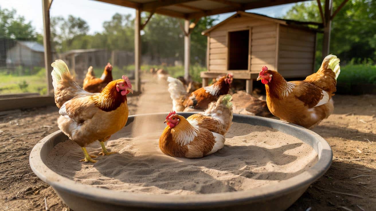 Prosty trik w kurniku: jak kąpiel w piasku chroni kury przed pasożytami