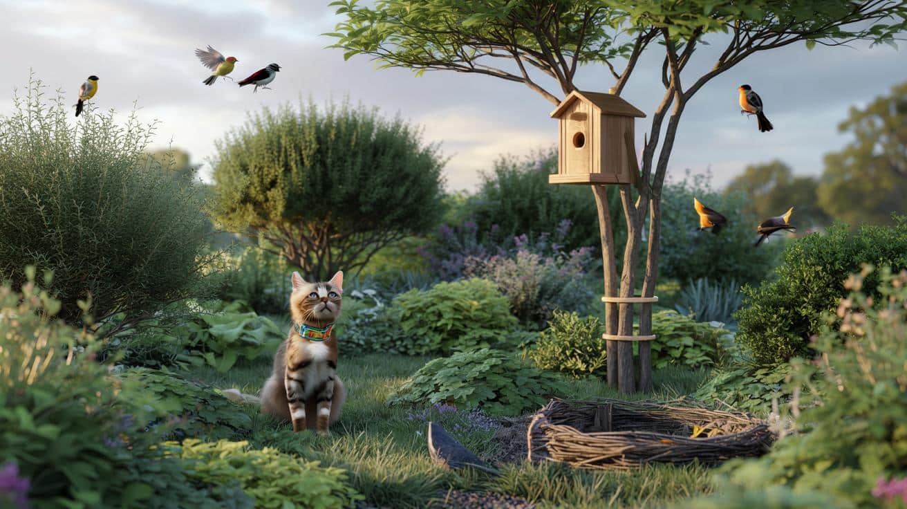 Prosty trik w ogrodzie: jak pogodzić kota z ptakami