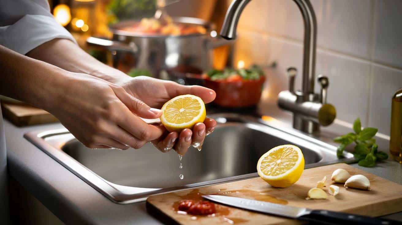 Prosty trik z cytryną który usuwa zapach czosnku z rąk