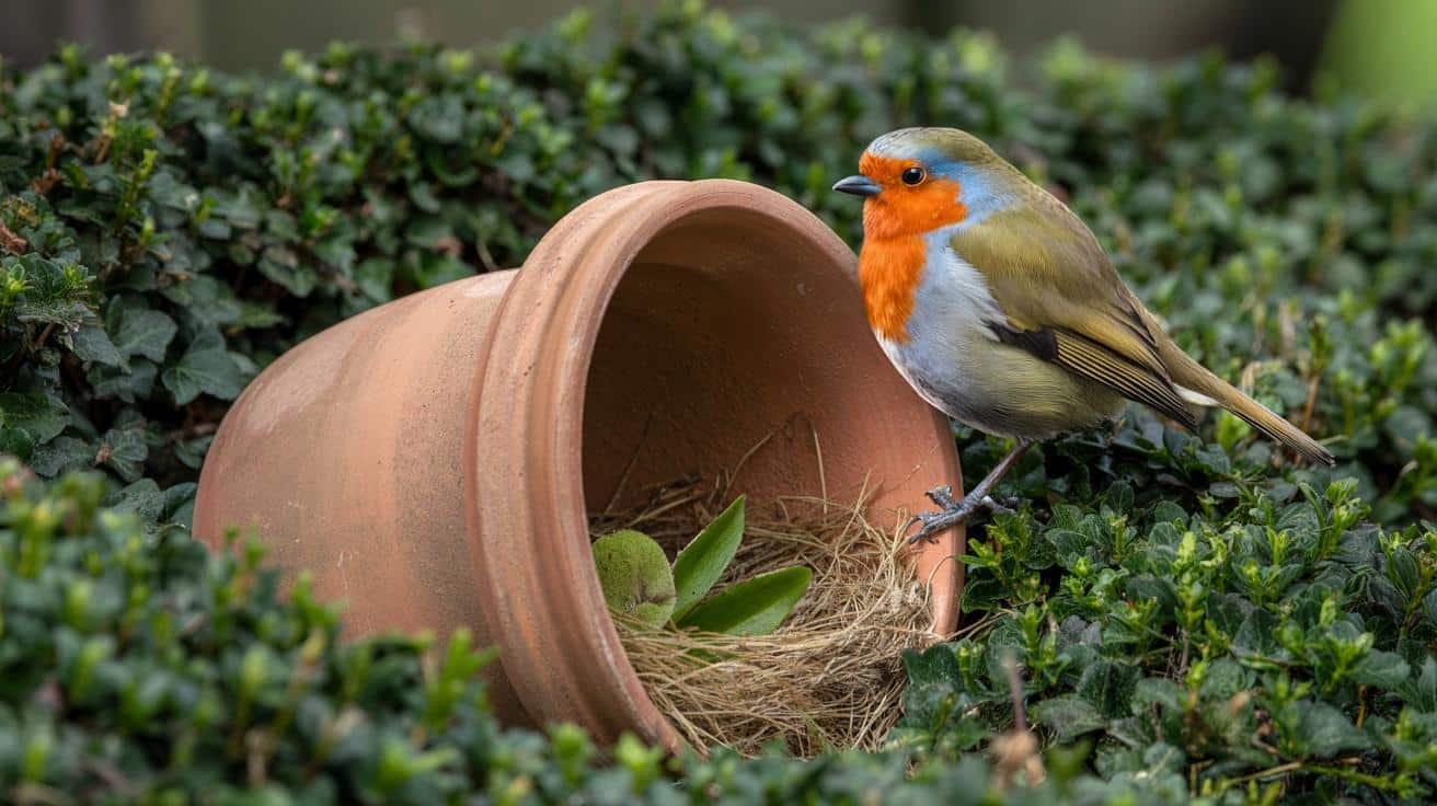 Prosty trik z doniczką z gliny: czerwone gardłka chętniej ją wybierają niż budkę