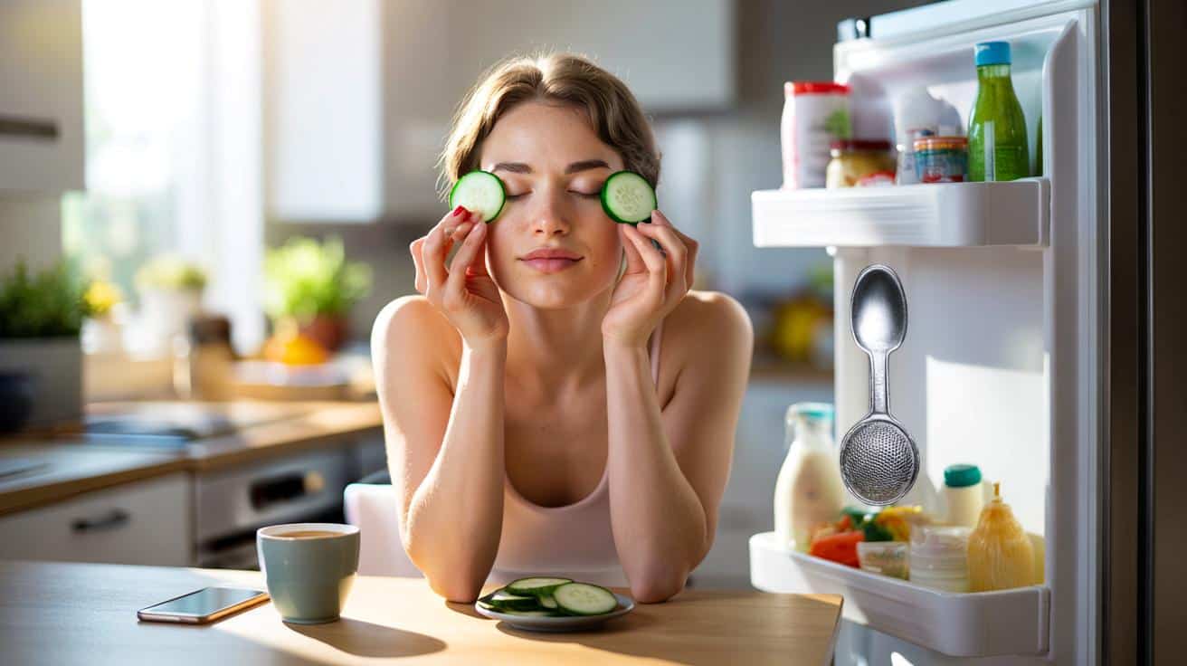 Prosty trik z lodówki który zmniejsza opuchliznę pod oczami w pięć minut