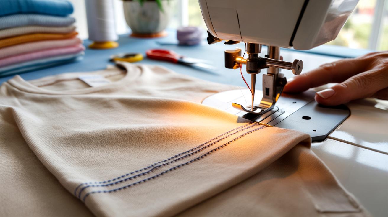 Prosty trik z podwójną igłą: t‑shirtowe brzegi jak z metki sklepowej