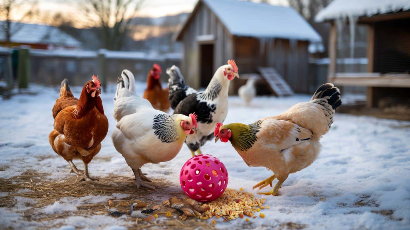 Prosty zimowy trik: ta zabawa sprawi, że kury nie marzną z nudów