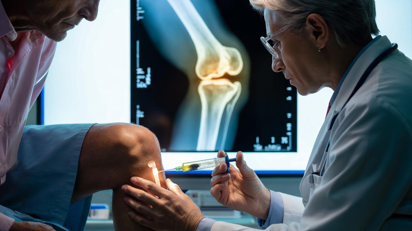 Przełomowy zastrzyk na zwyrodnienie stawów? Nowy żel pod okiem lekarza na zdjęciu RTG