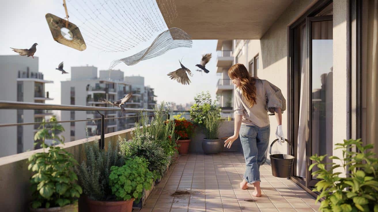 Przestała szorować taras co tydzień. Jeden trik przegonił gołębie