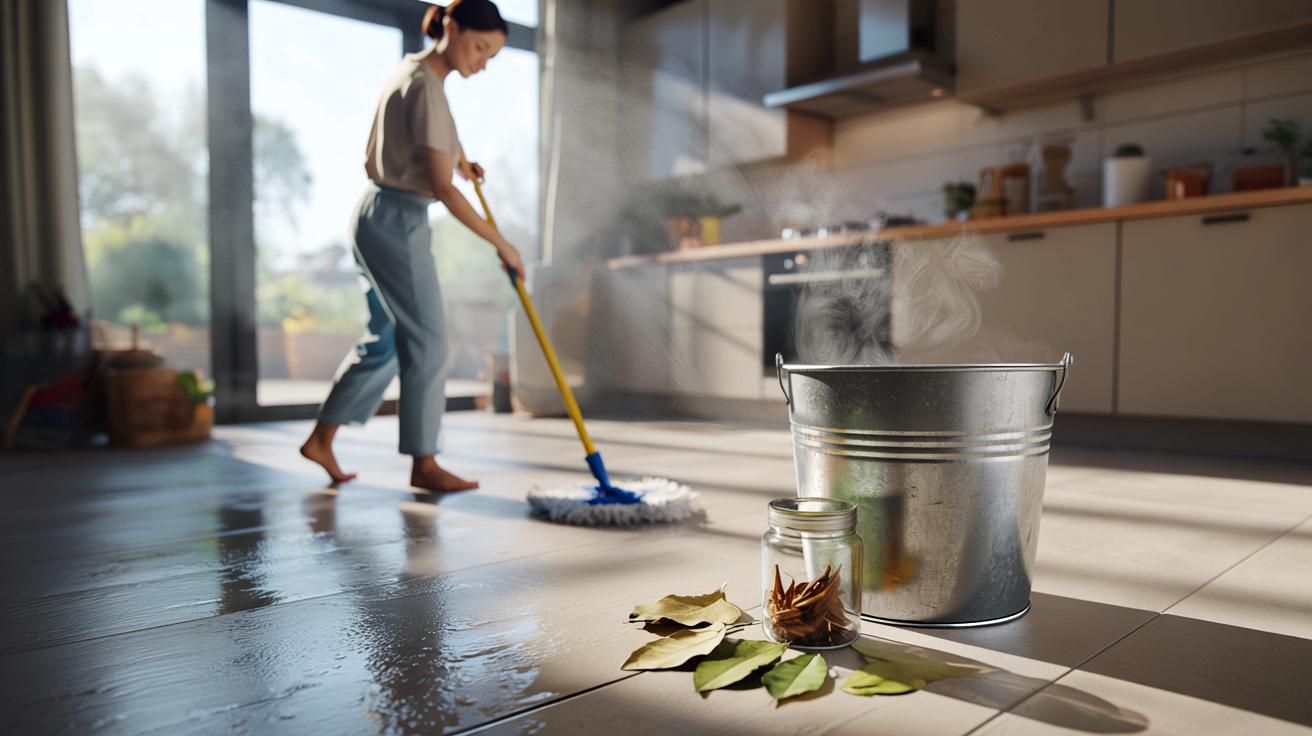 Przestałam szorować podłogę na darmo. Ten trik z liściem z kuchni zrobił robotę