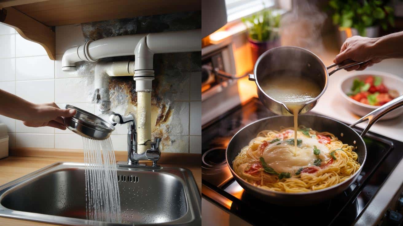 Przestań wylewać wodę po makaronie. Rurom szkodzi, sosom szkodzi jeszcze bardziej