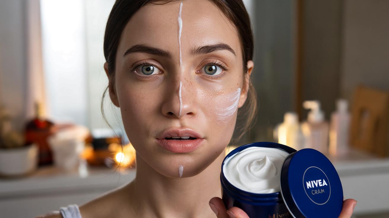 Przez tydzień smarowałam pół twarzy kremem Nivea. Efekt mnie zaskoczył