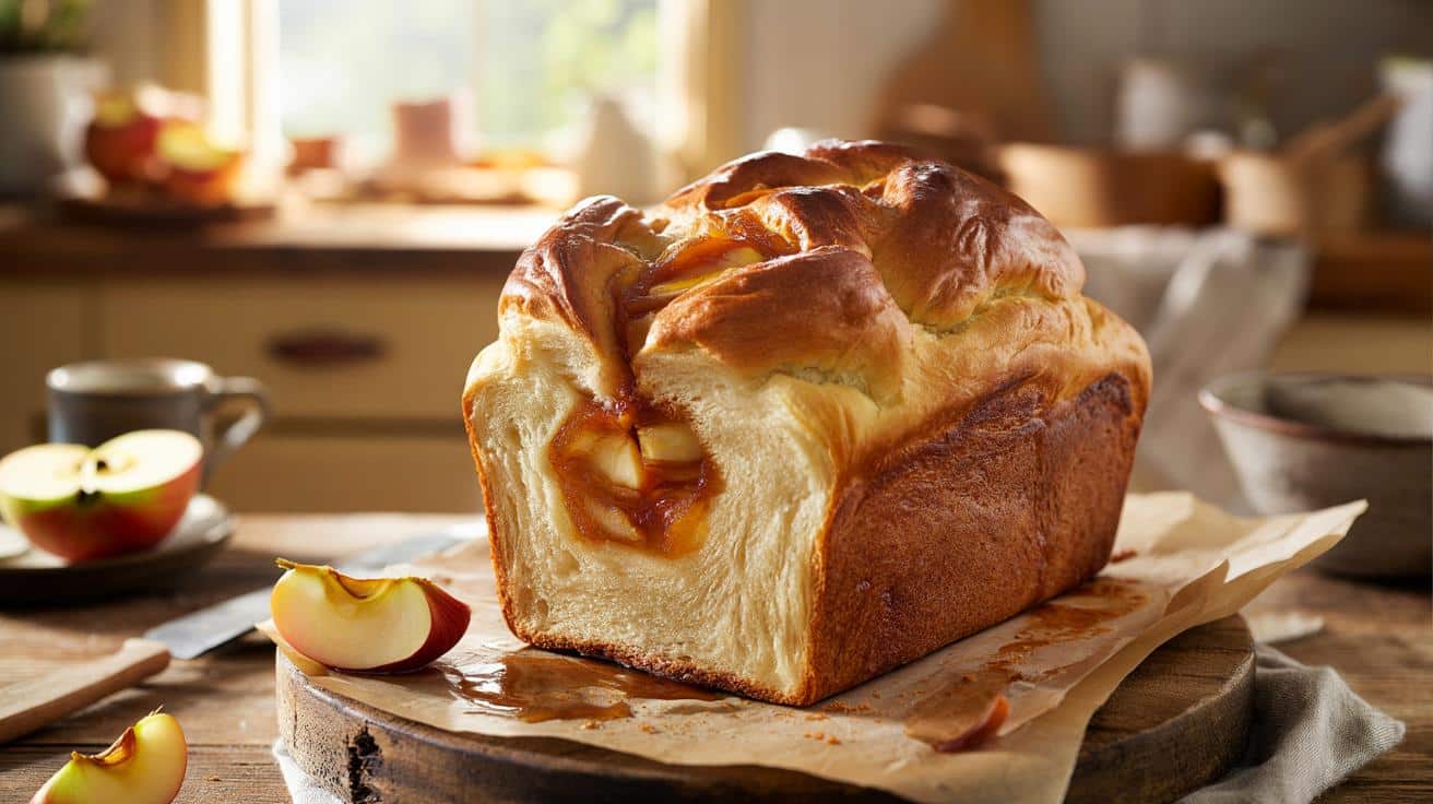 Puszysta drożdżówka z karmelizowanymi jabłkami jak z najlepszej piekarni