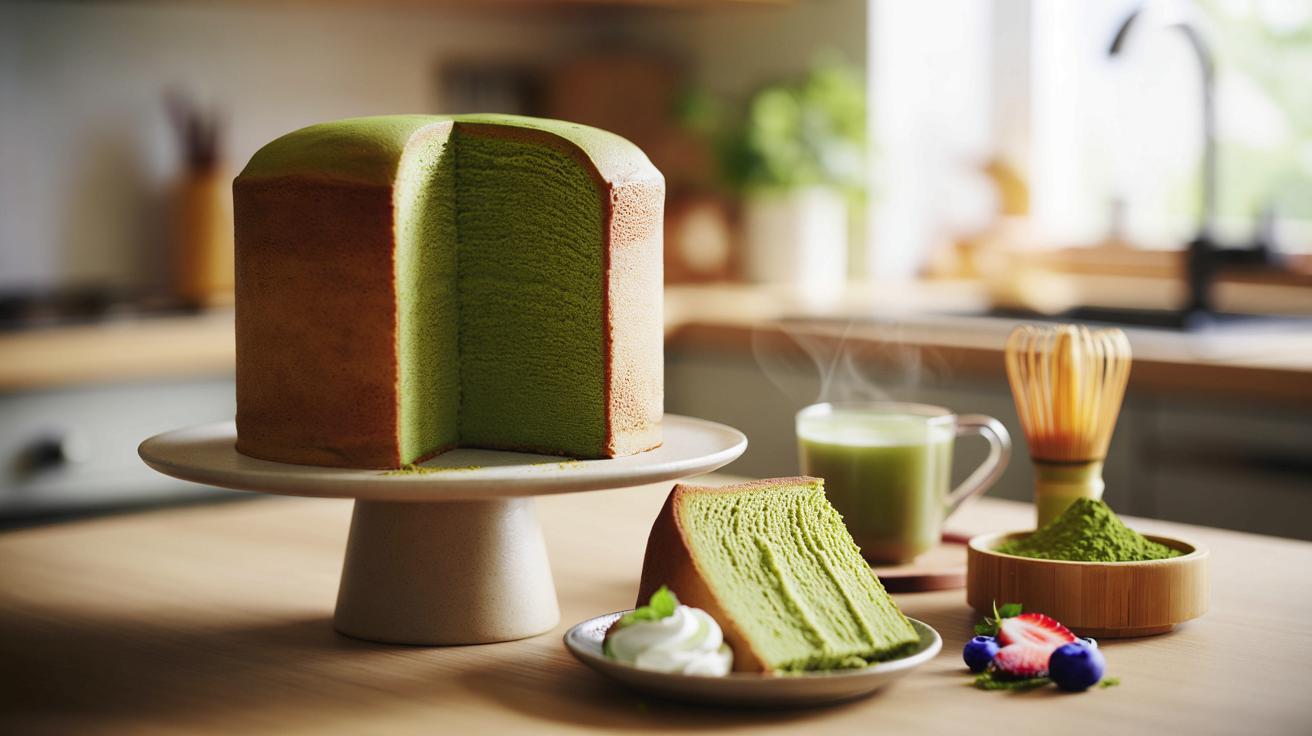 Puszysty japoński biszkopt z matchą: prosty przepis, który robi wrażenie