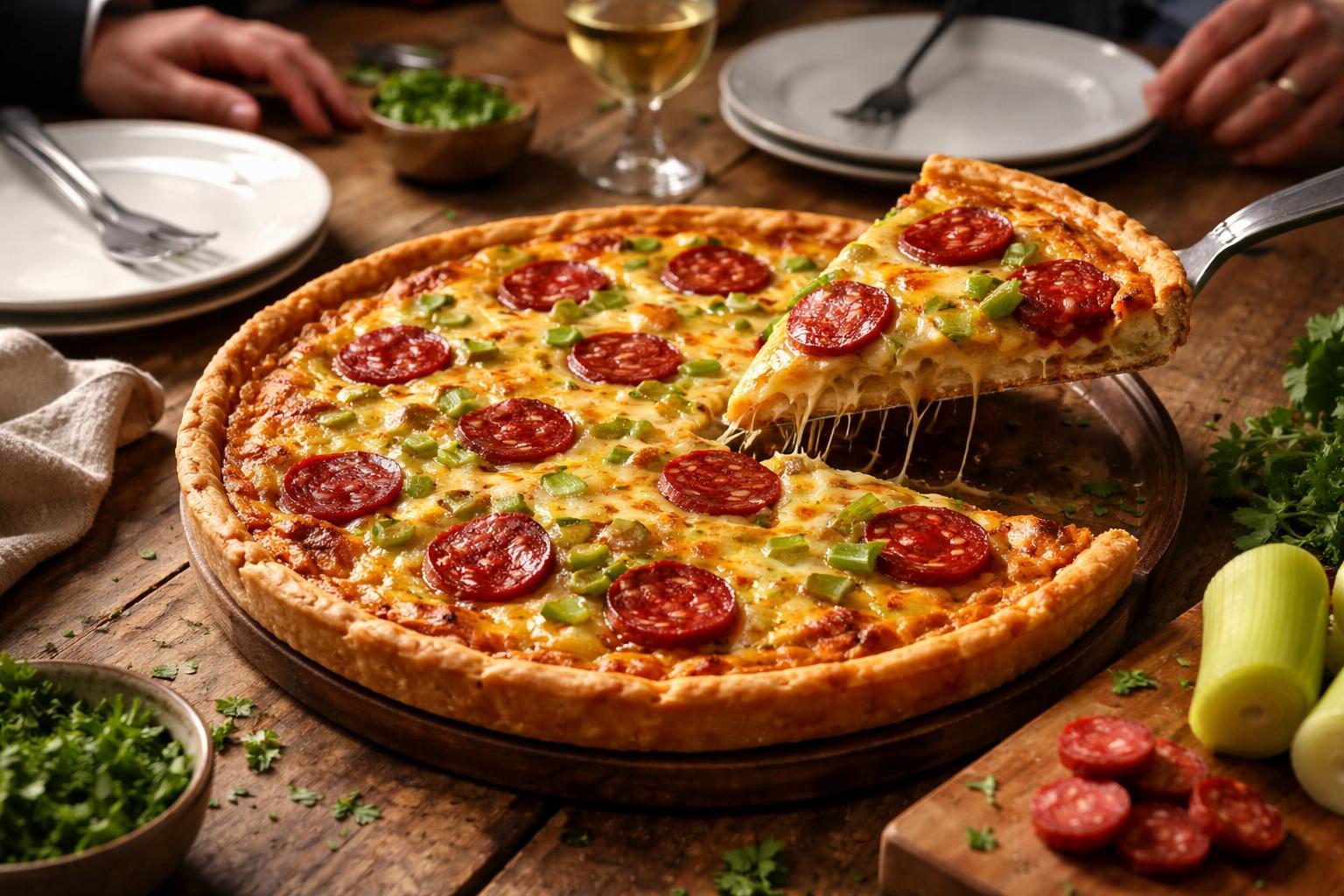 Quiche z chorizo i porem: danie, przy którym nagle cichnie cała rodzina