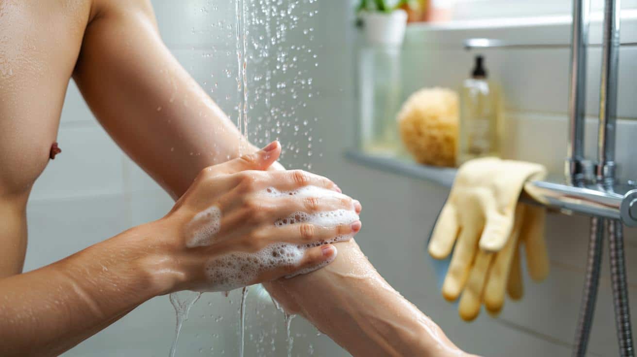 Ręką czy myjką pod prysznicem? Lekarz tłumaczy, co jest naprawdę zdrowsze