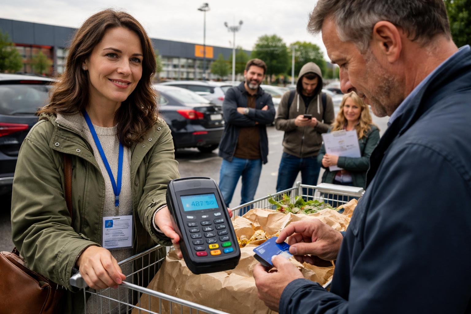 Rodzinna mafia terminali? Nowy sposób okradania klientów na parkingach marketów