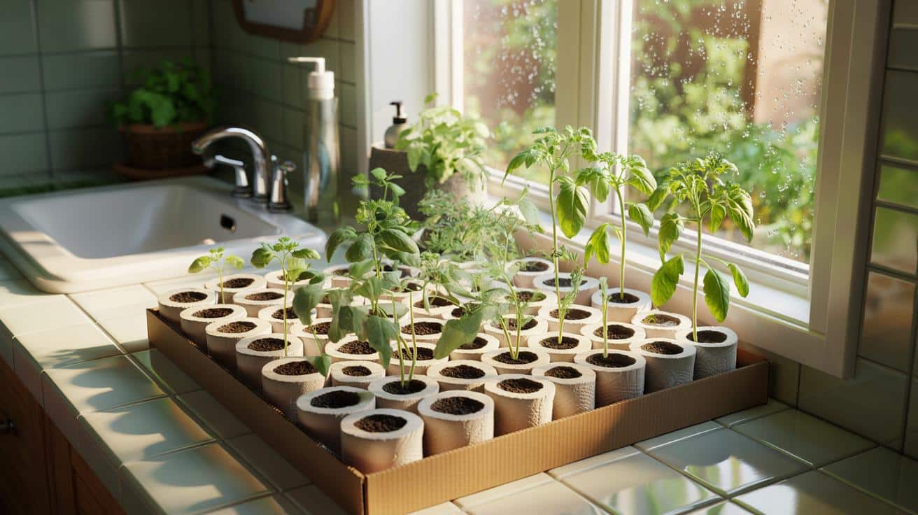 Rolki po papierze zamiast doniczek: ogrodnik pokazuje trik, który zmienia łazienkę w szklarnię