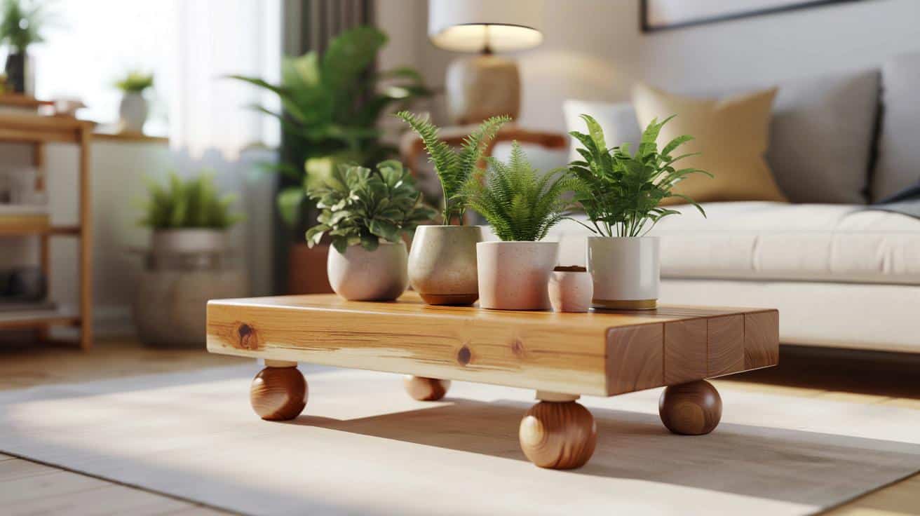 Rośliny walają się po podłodze? Ten prosty stojak z deski robi efekt „wow” w pół godziny