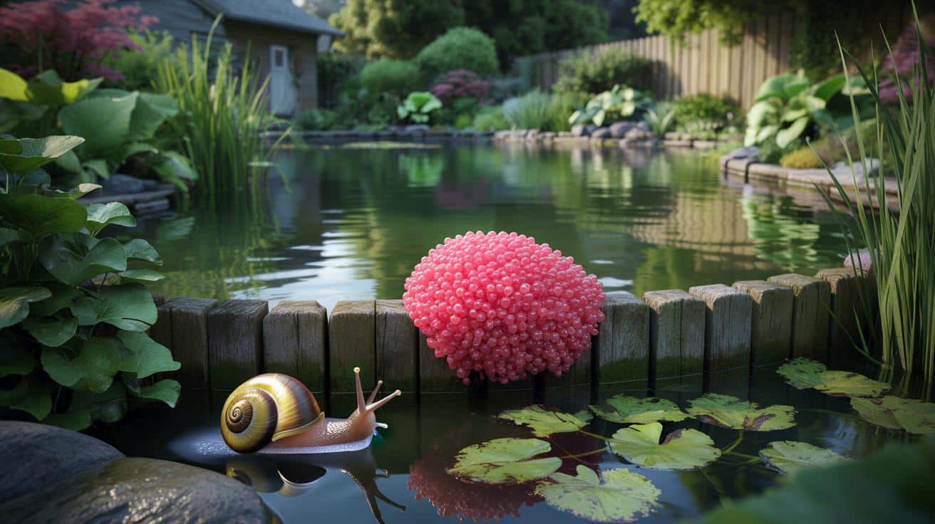 Różowe jaja na płocie lub przy oczku wodnym? To alarm dla ogrodu