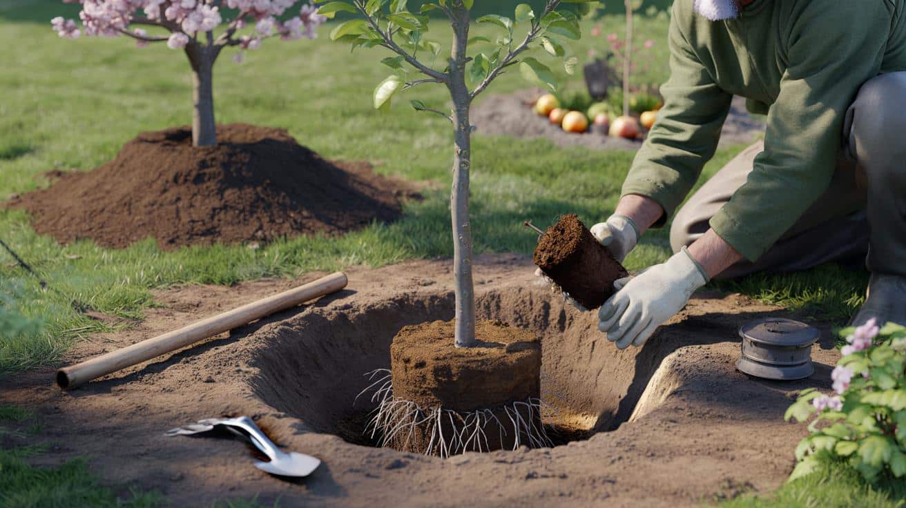 Sadzenie drzew owocowych: jeden błąd przy pniu zniszczy całe plony