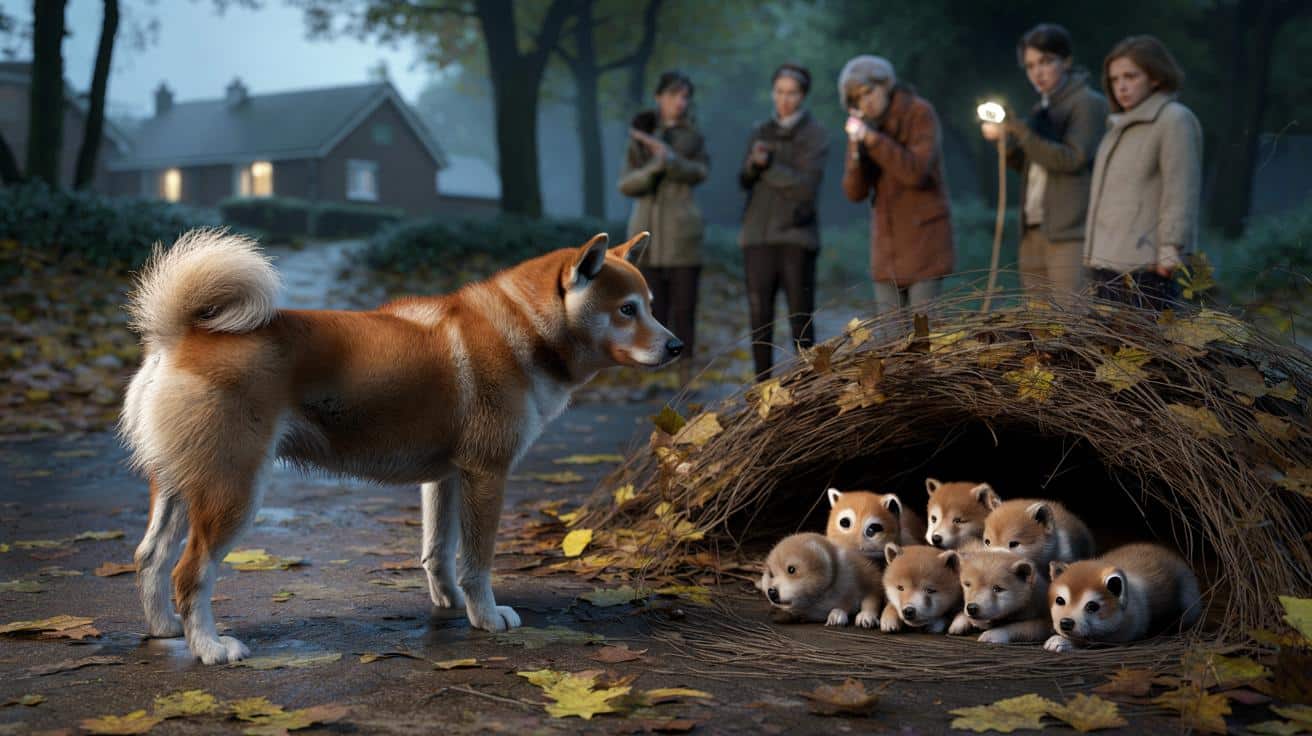 Sąsiedzi śledzą bezdomną sukę. To, co widzą w lesie, ściska za gardło