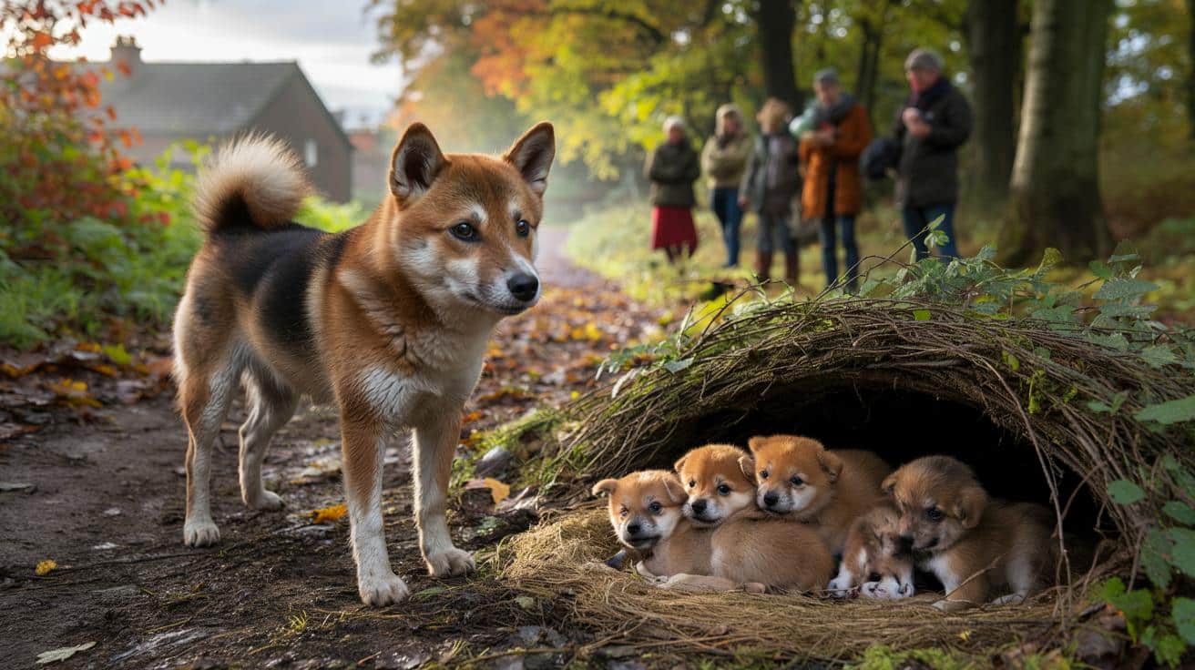 Sąsiedzi śledzą bezpańską suczkę po lesie. To, co znajdują, zmienia wszystko