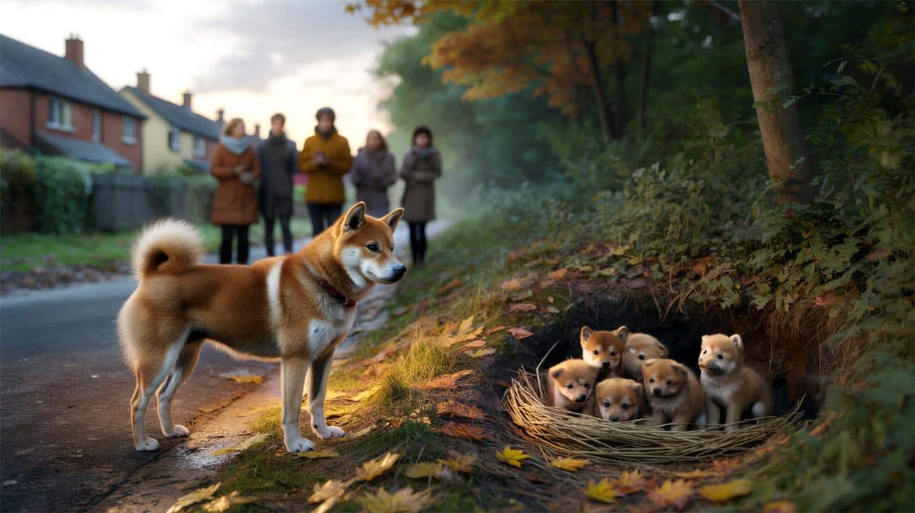 Sąsiedzi śledzili bezpańską suczkę. W lesie czekała ich ogromna niespodzianka