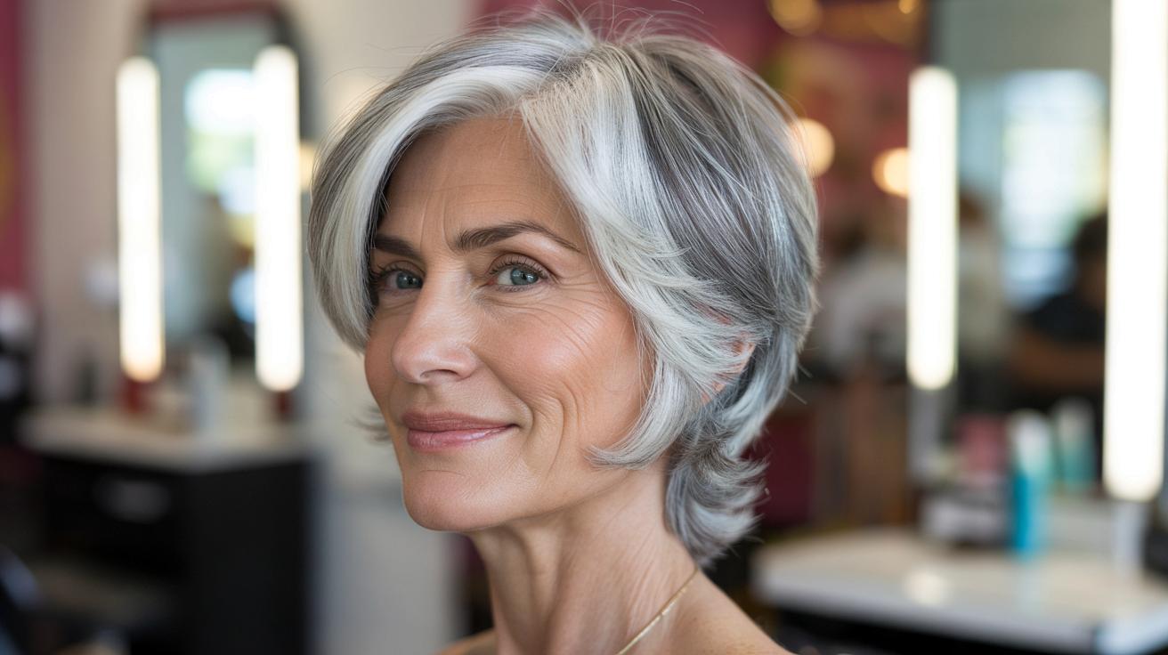 Siwe włosy po 60-tce: ta długość fryzury naprawdę odmładza