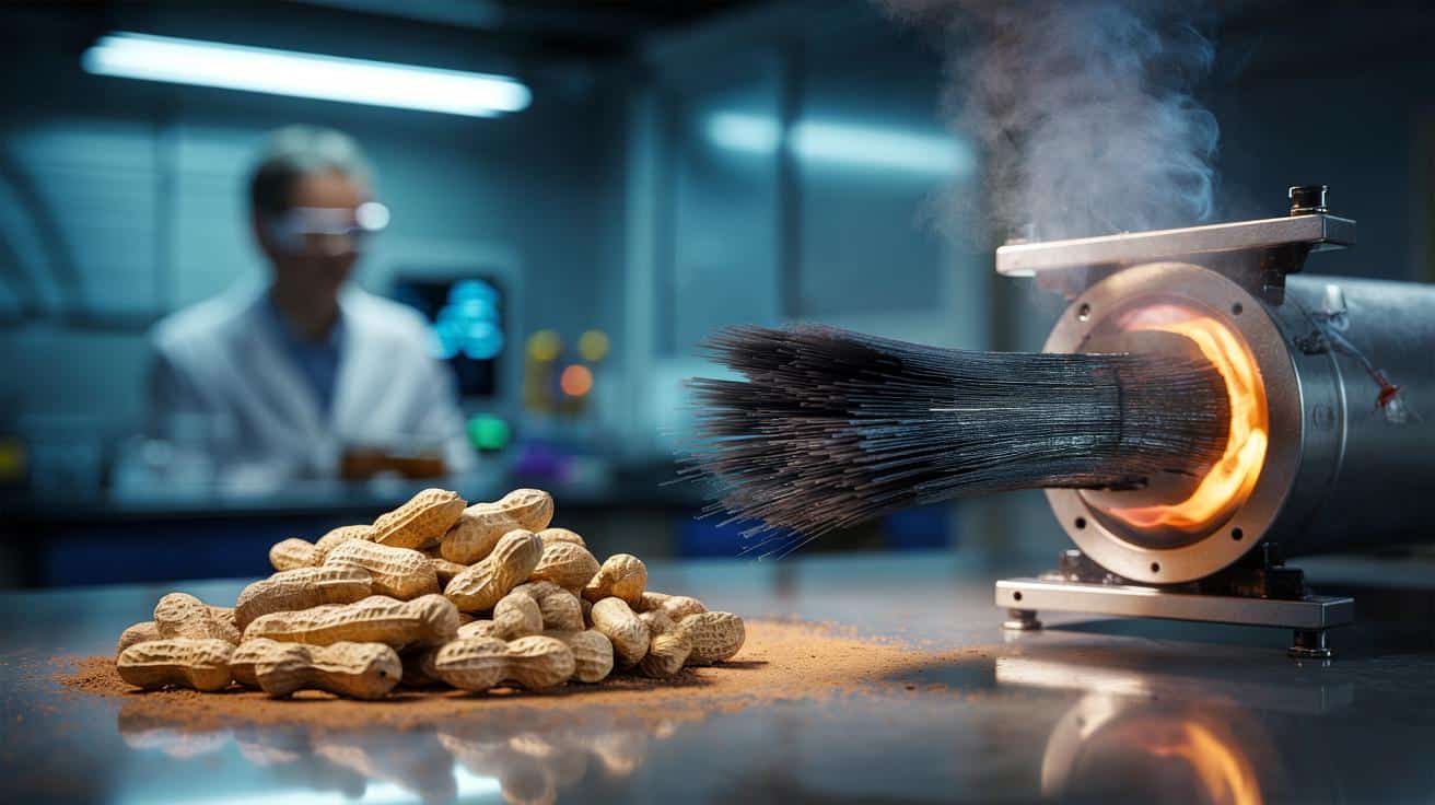 Skorupki po orzeszkach ziemnych zmieniają się w tani grafen dla przemysłu
