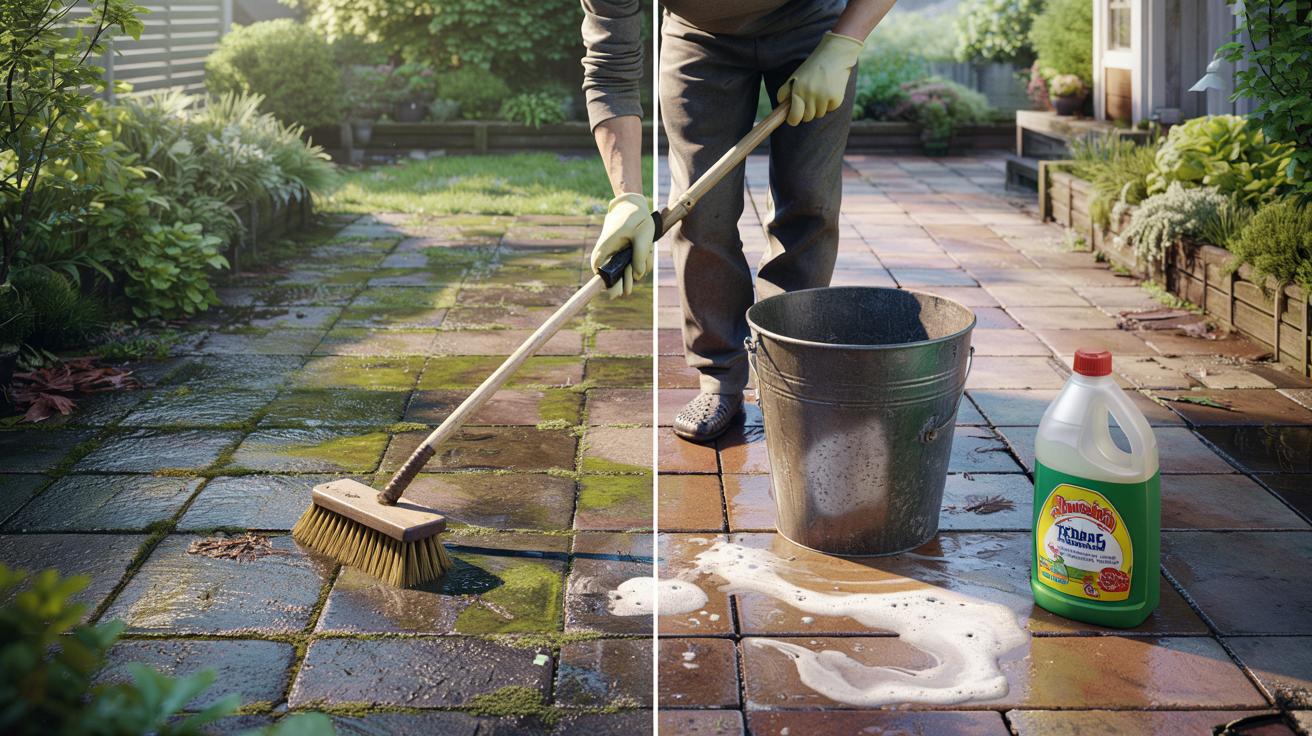 Śliska kostka po zimie? Ten kuchenny trik czyści taras za grosze