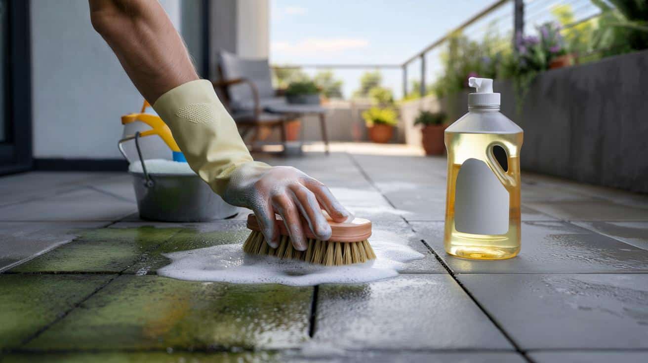 Śliska płyta balkonu lub tarasu? Zamiast octu sięgnij po zwykły płyn do naczyń