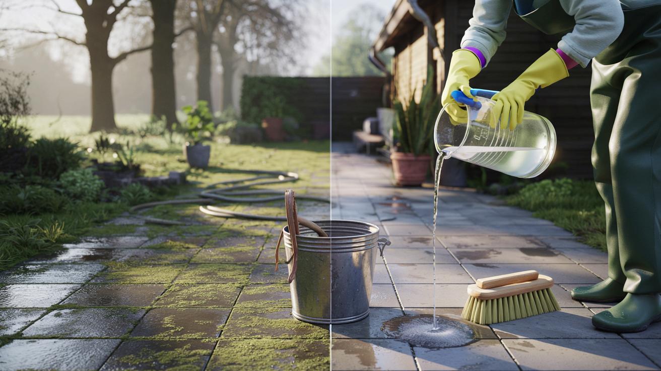 Śliska, zielona terasa po zimie? Ten kuchenny trik ratuje ją w godzinę