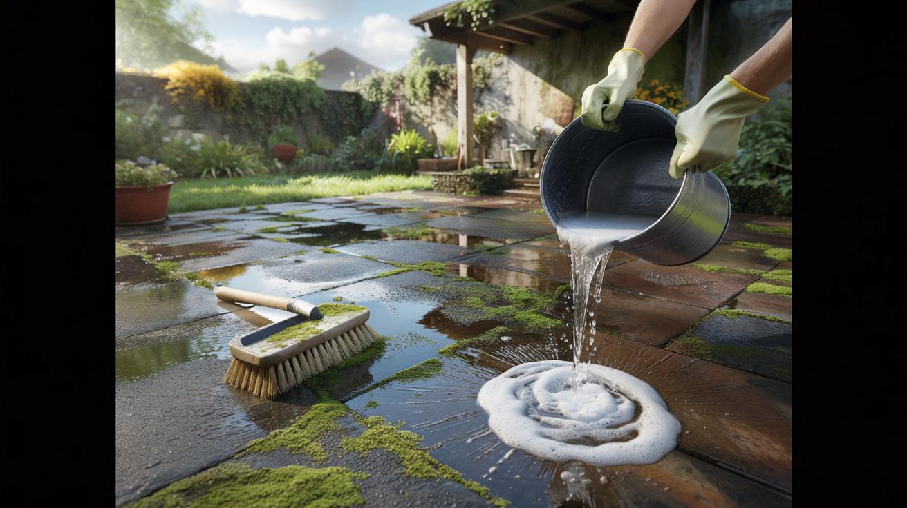 Śliski taras po deszczu? Ten kuchenny trik powstrzyma glony na miesiące