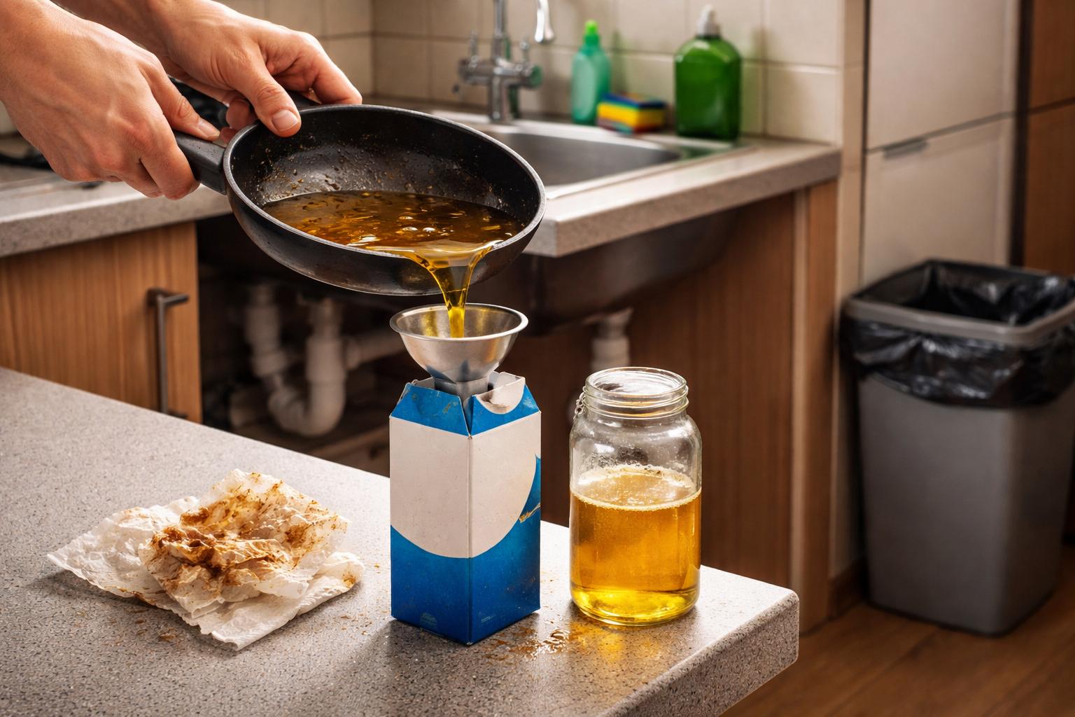 Śmieciarz z TikToka pokazuje, co naprawdę robić z zużytym olejem po smażeniu