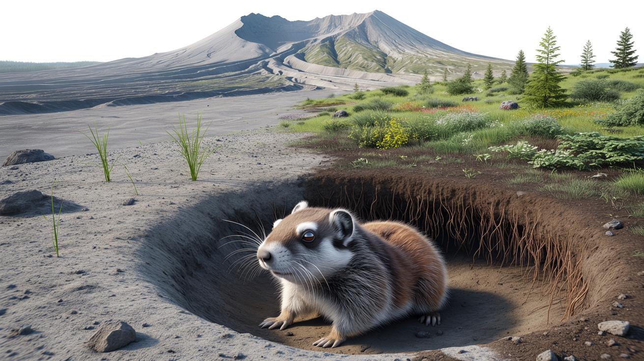 Spalone pole wulkanu odżyło dzięki jednemu gatunkowi kopacza