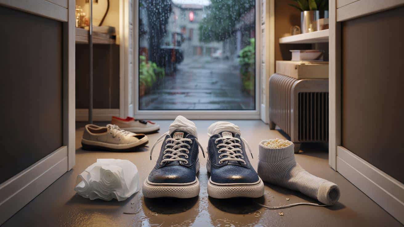 Sposób na szybsze schnięcie butów po deszczu