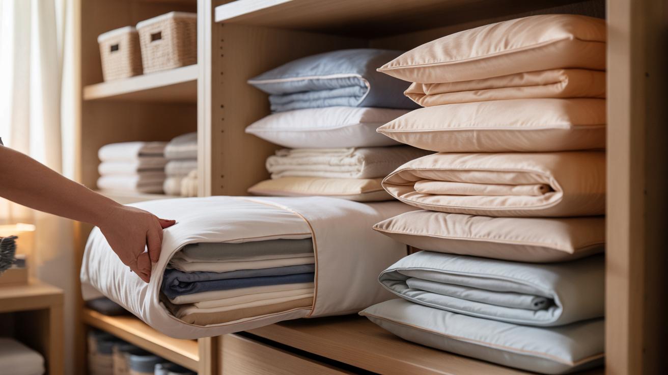 Sprytne składanie pościeli: trik z poszewką, który ogarnia szafę w 30 sekund