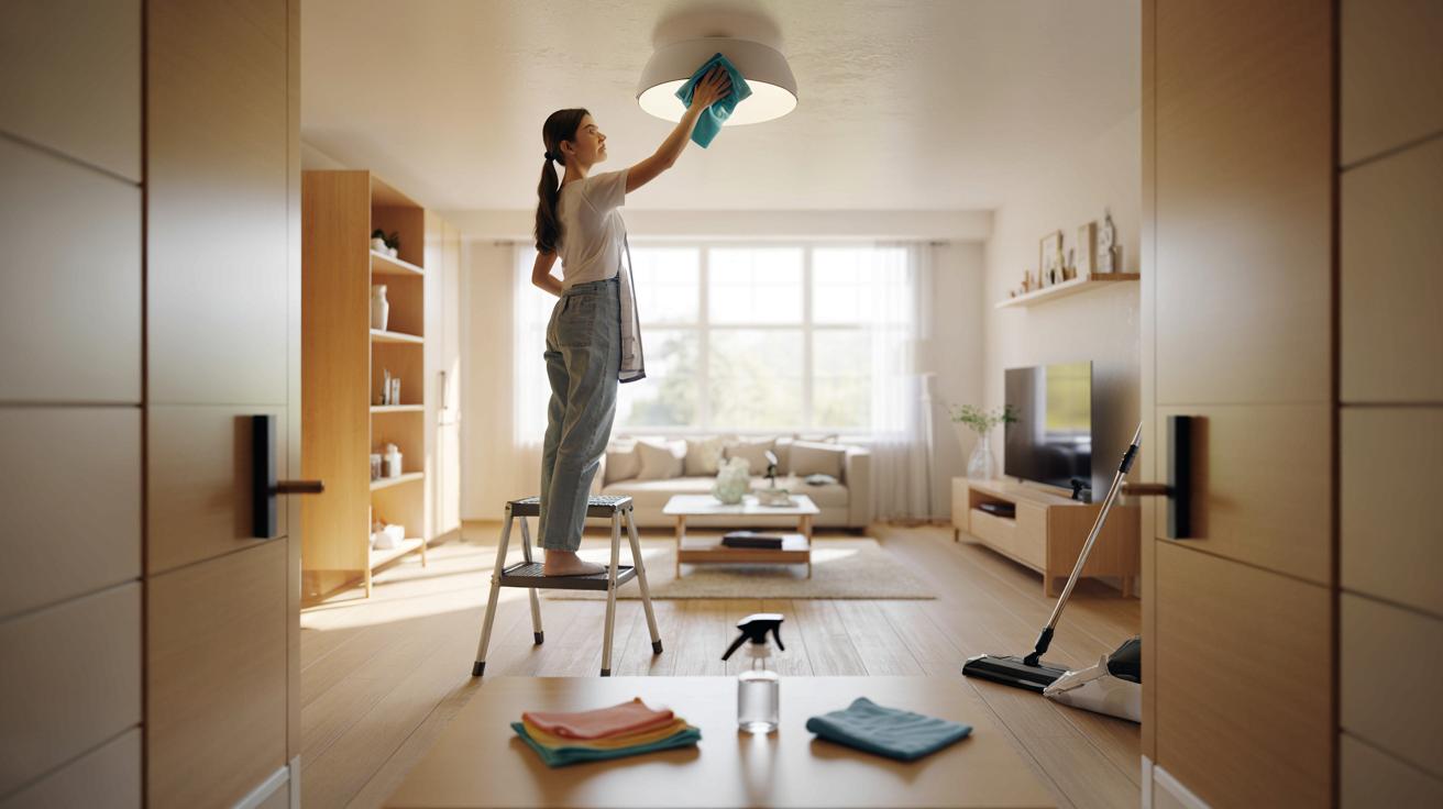 Sprzątała od sufitu, nie od podłogi. Po tygodniu kurz zniknął