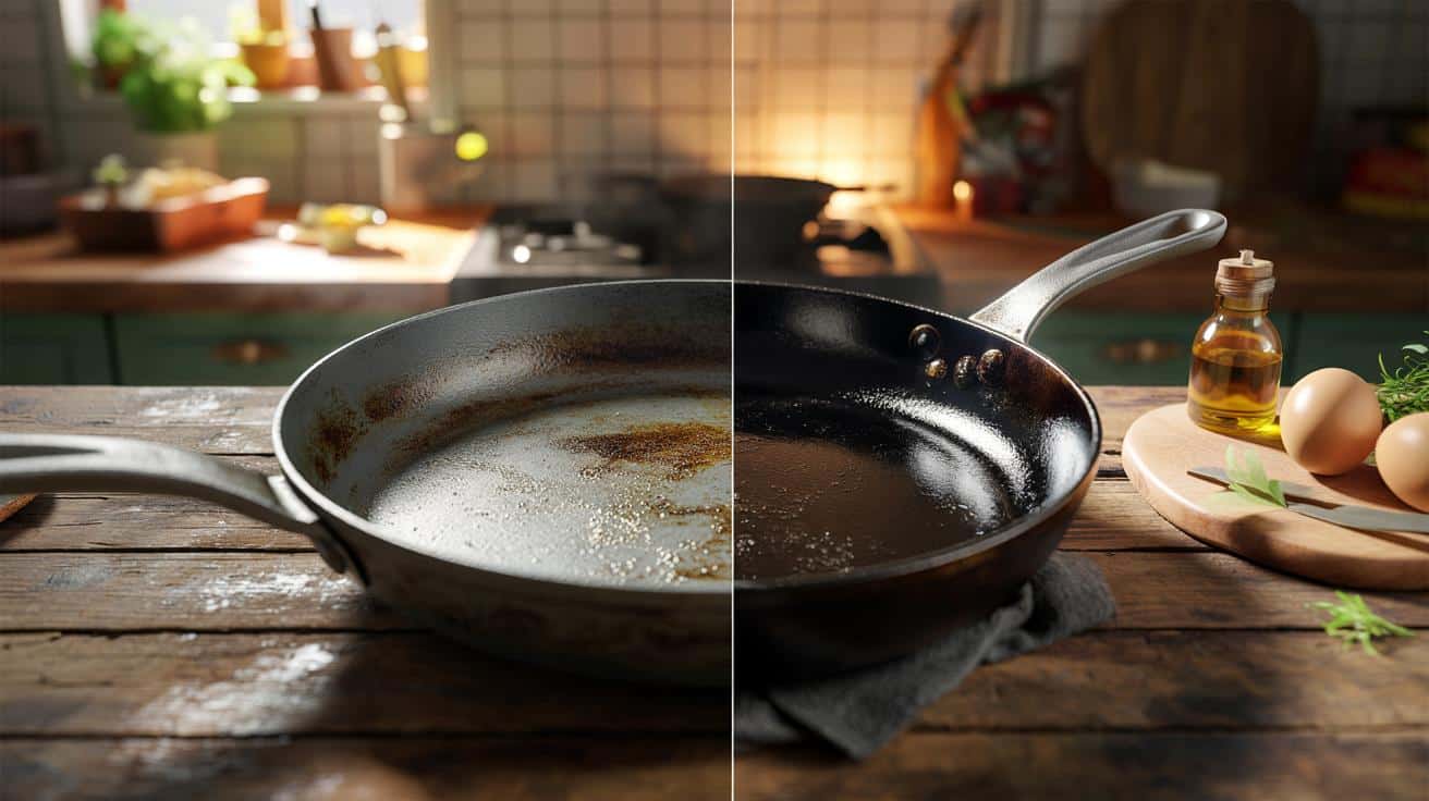 Stara żeliwna patelnia jak nowa: prosty trik lepszy niż Teflon