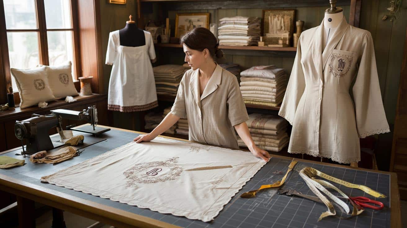 Stare haftowane prześcieradła: sprytna metoda krawcowej na modę z duszą