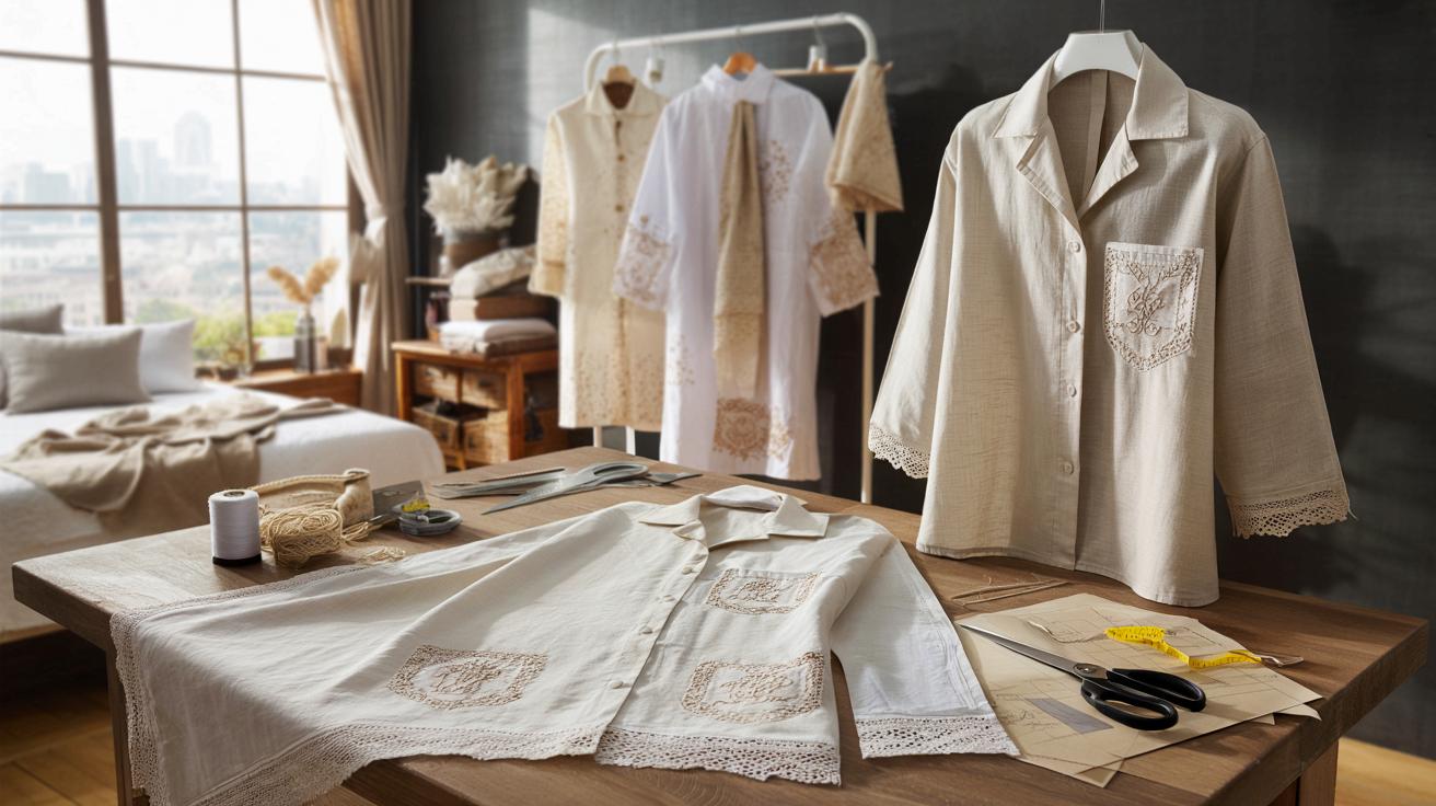 Stare haftowane prześcieradła wracają do łask: prosty trik na ubrania z charakterem