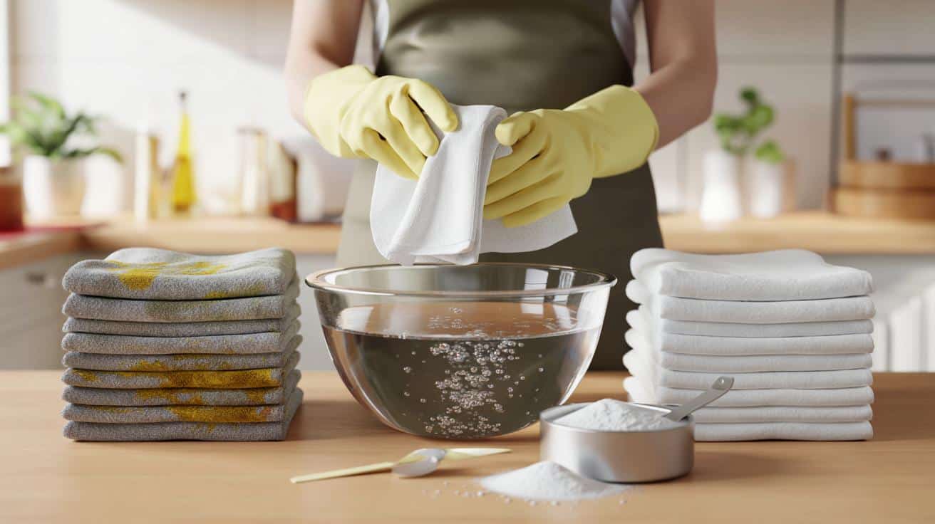 Stare kuchenne ściereczki znów jak nowe. Jeden proszek robi różnicę