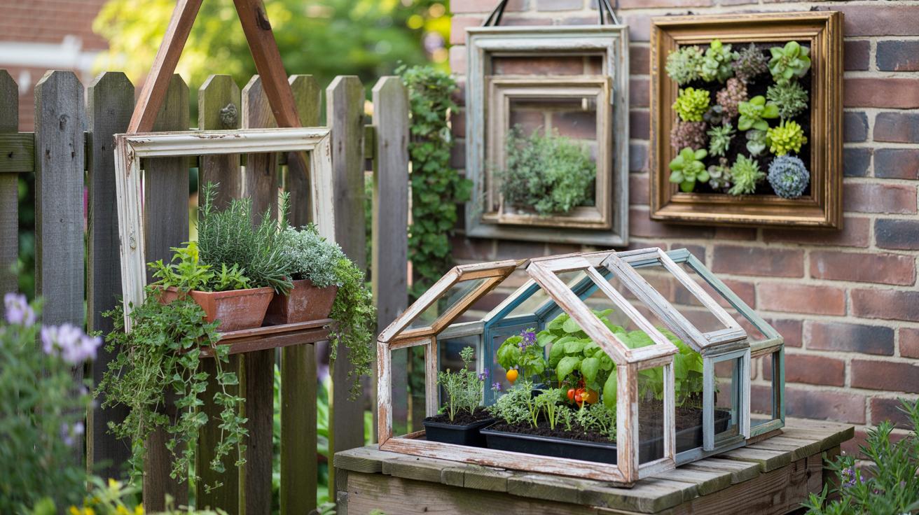 Stare ramki ze strychu? Ogrodnicy robią z nich półki, donice i mini-szklarnie
