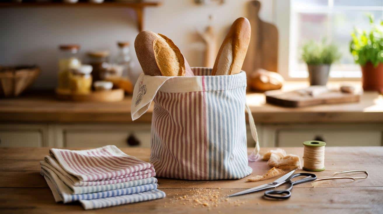 Stare ściereczki w paski zmień w stylowy worek na chleb zero waste