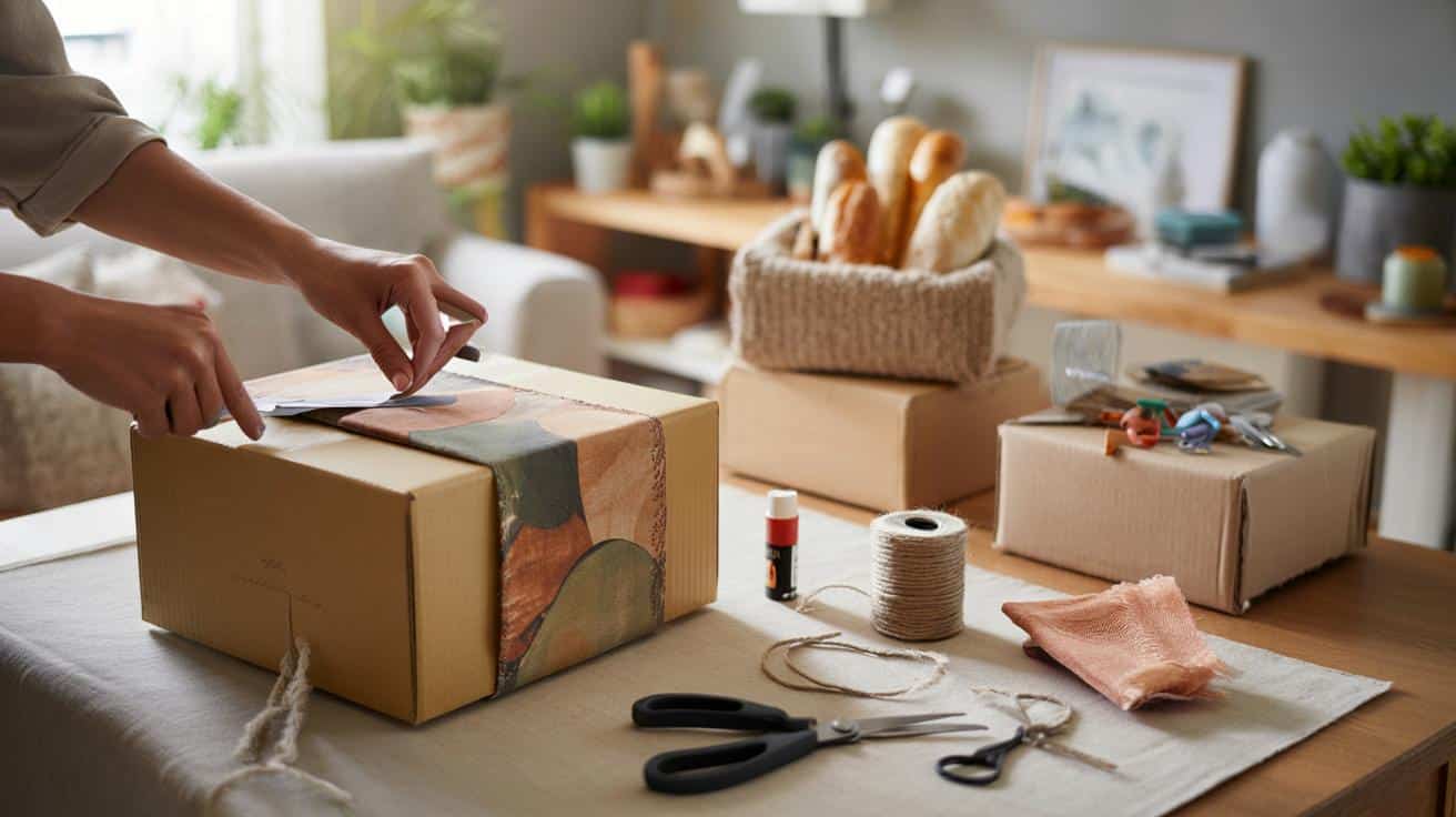 Stary karton, kawałek materiału i masz designerskie pudełko do domu