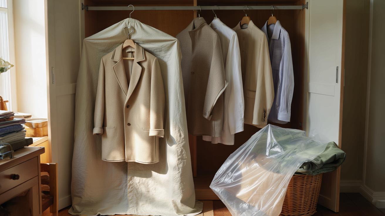 Stary prześcieradło zamiast folii: trik na ubrania bez kurzu i zapachu szafy